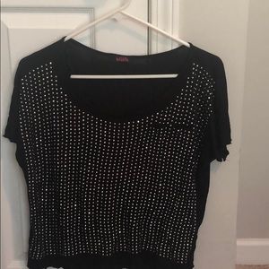 Bedazzled Black Blouse